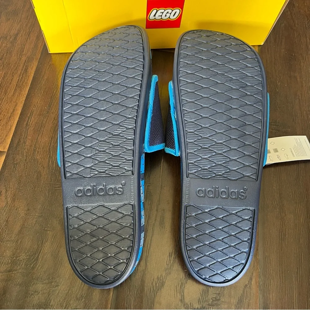 New Adidas Adilette Comfort X Lego Slides Navy Blue Rush Men 13 Women 14 GW0823